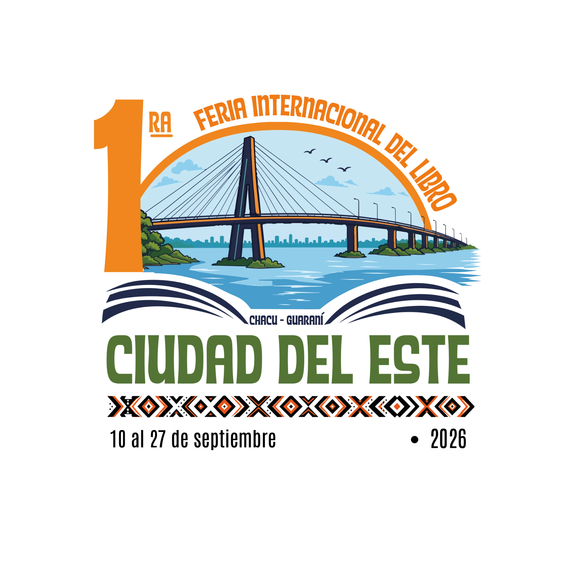 Isologo oficial de la 1era Feria Internacional del Libro de Ciudad del Este